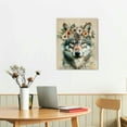 thumbnail image 3 of Nawypu Wolf Wall Art Decor Vintage Jungle Animal Canvas Print Picture Rustic Wolf With a Wreath Wall Decoration Water Color Animals Poster Artwork for Kid's Room Nursery Decor, 3 of 5