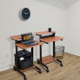 Stand Up Desk Store Rolling Adjustable Height Two Tier Standing Desk Computer Workstation (Black