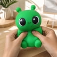 thumbnail image 5 of Green Alien Squishy Squeeze Toy Stress Relief Slow Rising Fidget Ball for Kids Adults Cute Cartoon Squishies Travel Portable Goodie Bag Filler Stocking Stuffer Fun, 5 of 8