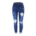 thumbnail image 4 of Gubotare Ripped Jeans Womens Jeans High Waisted Stretchy Ripped Distressed Tummy Control Straight Ankle Jean for Women Trendy 2025 (Dark Blue,Size XL), 4 of 7