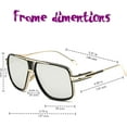 thumbnail image 6 of Men Fashion Sunglasses Shades Gold Frame Classic Square Style GM Mirror, 6 of 7