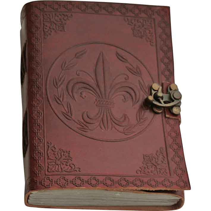 Photo 1 of Fleur de Lis Leather Journal with Clasp by Medieval Collectibles