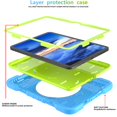 thumbnail image 6 of iPad 10.9 inch Case 2022, Allytech 360 Degree Rotatable Kickstand Pencil Holder Protective Case with Adjustable Detachable Shoulder Strap Kids-Friendly Case for iPad 10th Gen 2022, Blue + Green, 6 of 8