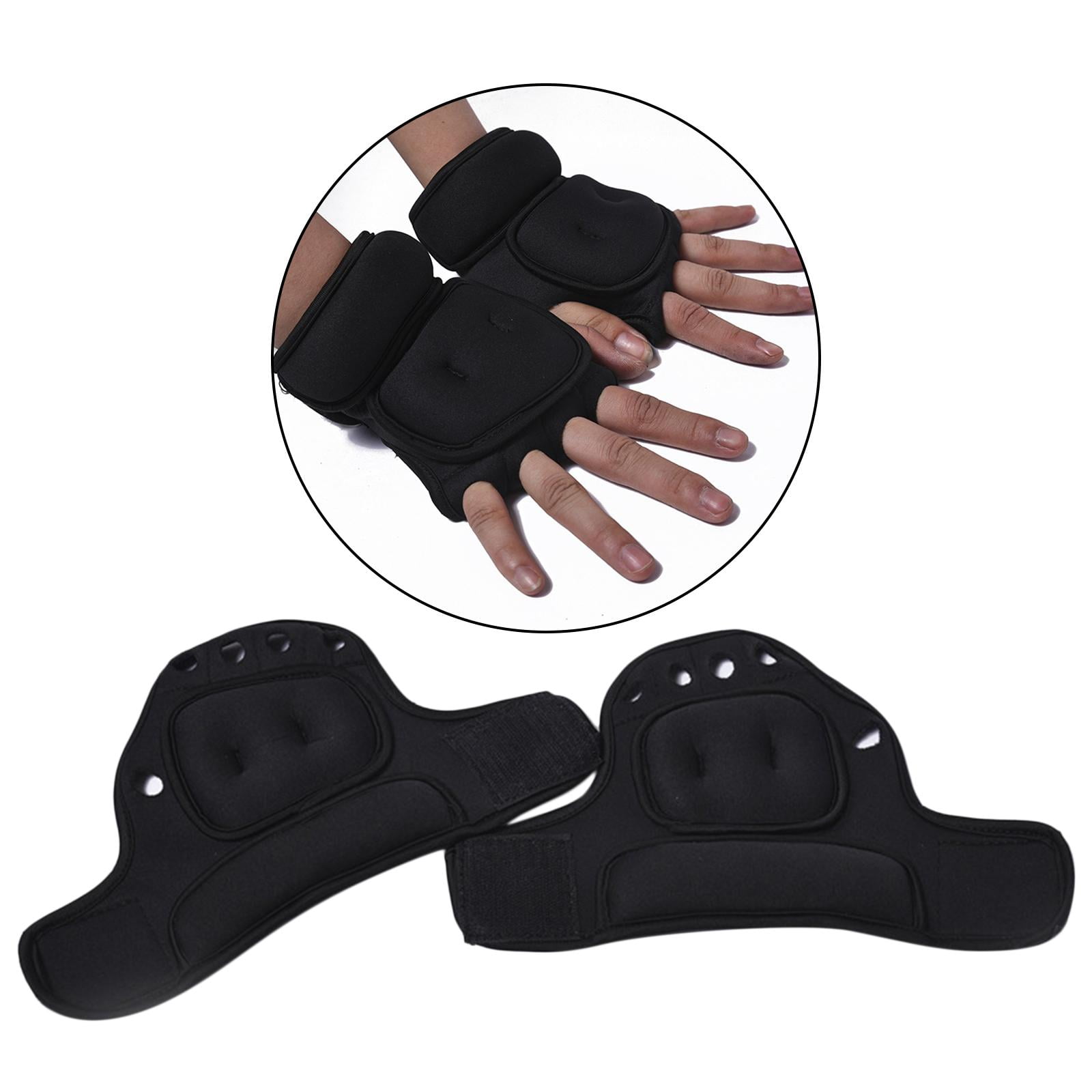 Mitaines Lestées Pour Sport – Poids De Sable, Sans Doigts, Ajustables (noir, 20x13 Cm) - 7