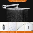 thumbnail image 4 of Zovajonia Shower System 16 Inches Shower Faucet Set, Rain Shower Head with Handheld Spray Bathroom Wall Mount Shower Fixtures Polished Chrome, 4 of 9