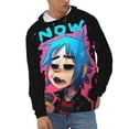 thumbnail image 2 of Gorillaz Men's Hoodie With Color Drawstrings Sweatshirt Hooded Pullover Print Winter Coat Jacket Large, 2 of 9