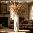 thumbnail image 6 of White Ceramic 12-Inch Tall Textured Decorative Flower Vase for Home Decor, 6 of 9