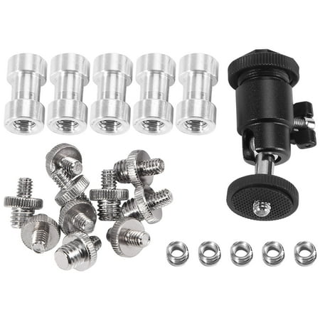 

Camera Screw 21 Pcs 1/4 Inch 3/8 Inch Converter Threaded Screws 1/4inch Hot Shoe Adapter Mount Camera Ball Head Set Camera/Tripod/ Monopod/Light Stand