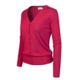 thumbnail image 3 of Made by Olivia Women's Classic Button Down Long Sleeve V-Neck Soft Knit Sweater Cardigan, 3 of 3