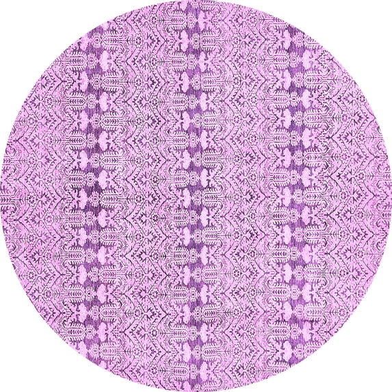 Ahgly Company Indoor Round Abstract Purple Modern Area Rugs, 4' Round