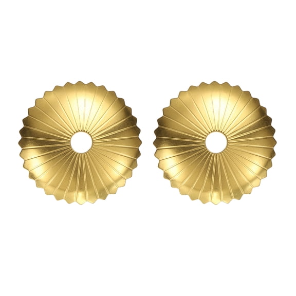 Uxcell 2pack Cabinet Knob Backplate, 1.54 Inch Radial Brass Backplate Washers Classical Furniture Decoration Gasket for Cabinet Drawer Cupboard Doors Hardware