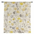 thumbnail image 2 of Yellow Grey Botanical Semi Sheer Curtains Drapes for Living Room, Bedroom, French Doors Window 108 Inches Long, Spring Floral Watercolor Rustic Rod Pocket Chiffon Curtain Drapery Voile Drape Panel, 2 of 6
