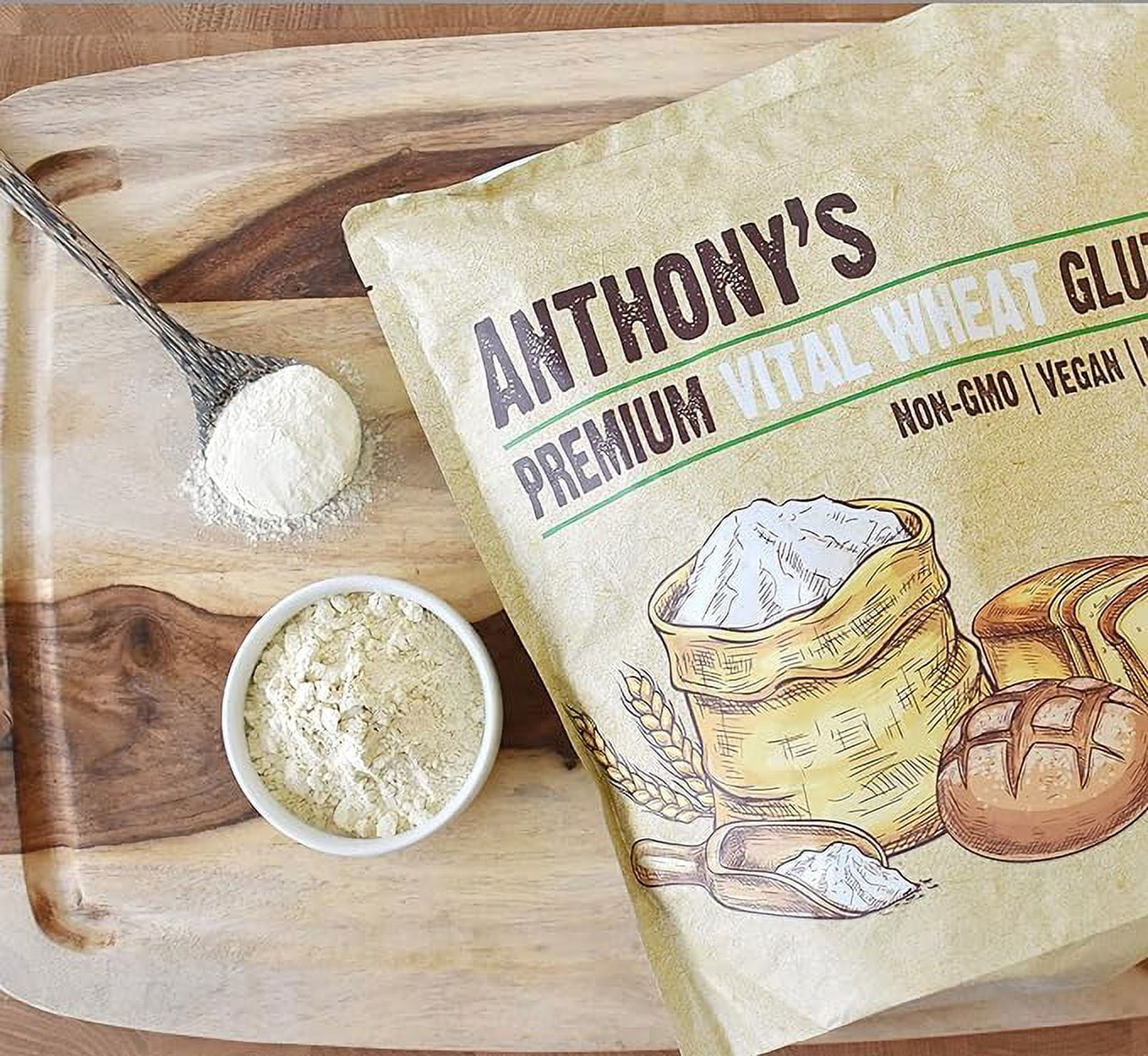 Anthony's Vital Wheat Gluten, 4lbs, High in Protein, Vegan, Non GMO, Keto Friendly, Low Carb
