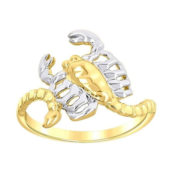 14k 14kt Two-Tone Gold Womens Scorpion Zodiac Sign Ring