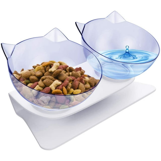 Cuenco para gatos con inclinación de 15 °, cuenco para comida antideslizante y no derramado, cuenco para gatos, cachorros, hámsteres, conejos, animales pequeños, multidireccional