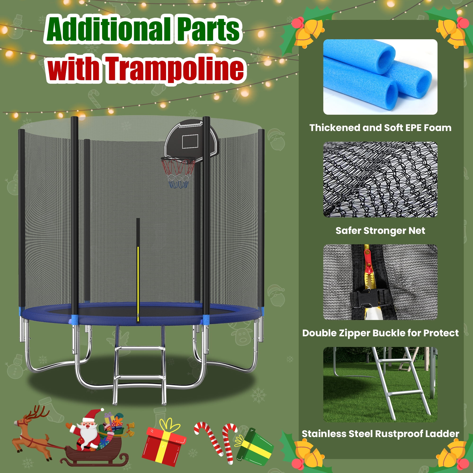 Shengchao Trade 1200LBS 12ft Heavy Duty Outdoor Trampoline for 3-5 Kids and Adults,Backyard Trampoline with Enclosure Net and Ladder, Jumping Trampoline Capacity for Boys and Girls Birthday Gift