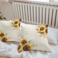 thumbnail image 5 of Pastoral Sunflower Outdoor Pillow Covers Pack of 2 Plant Country Vintage Beige Background Waterproof Throw Pillow Covers Decorative Cushion Cases for Patio Garden Tent Balcony Couch 20x20 inch, 5 of 8