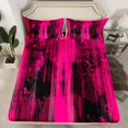 thumbnail image 3 of Homewish Modern Fashion Artwork Twin Sheet Sets, Deep Pink Abstract Ombre Twin Fitted Sheet, Teens Adult Women Men Flat Sheet, Microfiber Bedroom Decor, 3pcs, 3 of 8