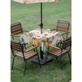 thumbnail image 3 of Outdoor Tablecloth with Umbrella Hole and Zipper, Orange Blue Fall Square Table Cloth 60x60 Inch Waterproof Tablecloth, Thanksgiving Pumpkins Harvest Botanical Rustic Picnic Table Cover for Patio, 3 of 7