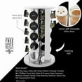 thumbnail image 3 of 20 Jar Revolving Countertop Spice Rack with Spices Included, Polished Stainless Steel with Black Caps, 3 of 4