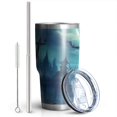 thumbnail image 2 of 30oz Halloween Night Scene Pattern Tumblers Stainless Steel Tumbler with Lid and Straw,Vacuum Insulated Double Wall Travel Tumbler Cups Mug with Cleaning Brush for Coffee,Tea, 2 of 7
