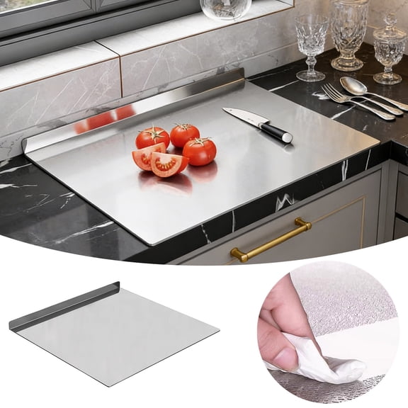 Large Stainless Steel Cutting Board,Suitable for Cutting Meat,Dicing,Vegetables,Fruits,Bread and Baking.ItIsConvenienttoClean,EasytoStoreandCan Be Washed in a Dishwasher,30X40cm