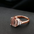 thumbnail image 4 of Gem Stone King 18K Rose Gold Plated Silver Ring Oval Red Tiger Eye and Moissanite (4.38 Cttw, Size 5), 4 of 4