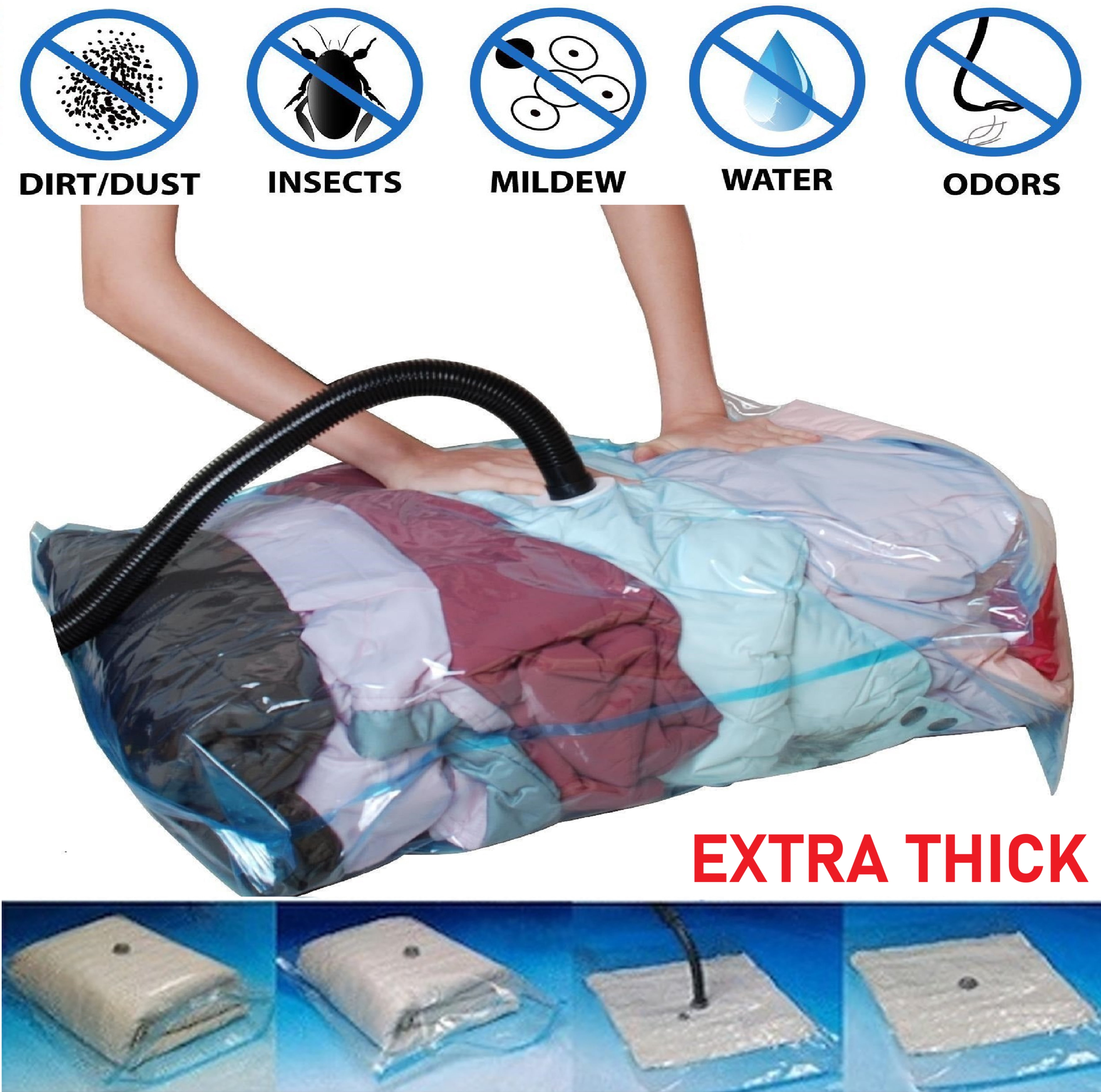 Hefty Shrink-Pak 4 Jumbo Vacuum Compression Storage Bags, Closet