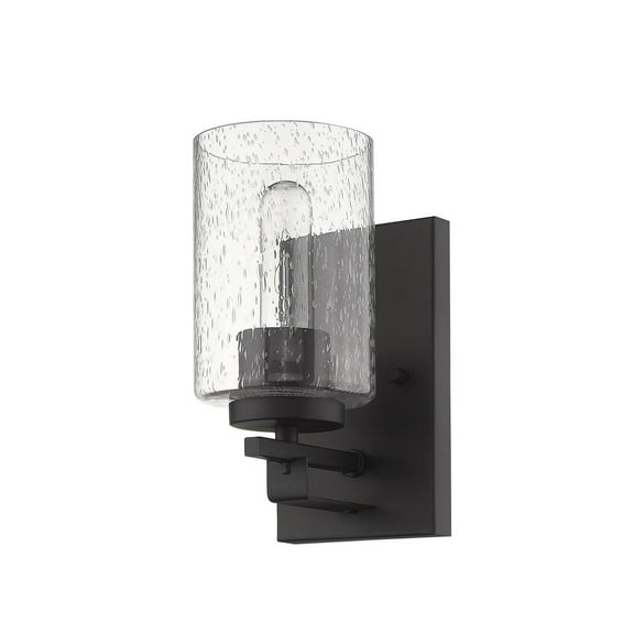HomeRoots Bronze Metal and Textured Glass Wall Sconce