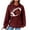 #1-Wine, variant on Patlollav Ladies Sweatshirts Tops,Womens Long Sleeve Plain Hoodies