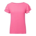 thumbnail image 4 of Summer Tops for Women Layering Tee Long Sleeve Women Exercise Wear Yoga Shirts Shirts Casual Long Sleeve Compression Tops Spandex Womens Cold Gear Technical T Hot Pink M, 4 of 5