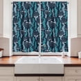 thumbnail image 2 of Ambesonne Nautical Kitchen Curtains, Seashells and Sea Leaves, 55"x39", Dark Seafoam and Sea Blue, 2 of 3