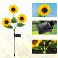 thumbnail image 4 of 5 Pack Solar Garden Light, Three Head Sunflower Cluster Waterproof Weather Resistant Design, LED Lamp for Patio Yard Walkway Wedding Party Outdoor Decoration, 4 of 9