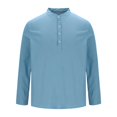 thumbnail image 2 of YDLCAFD Mens Fashion Casual Spring and Autumn Fashion Solid Color Button Long Sleeve Shirt Top, 2 of 5