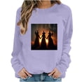 thumbnail image 3 of Jsaierl Halloween Sweatshirts for Women Cute Witch Graphic Pullovers Vintage Classic Crewneck Long Sleeve Sweater Tops Halloween Party Supplies, Sizes S-2XL, 3 of 7