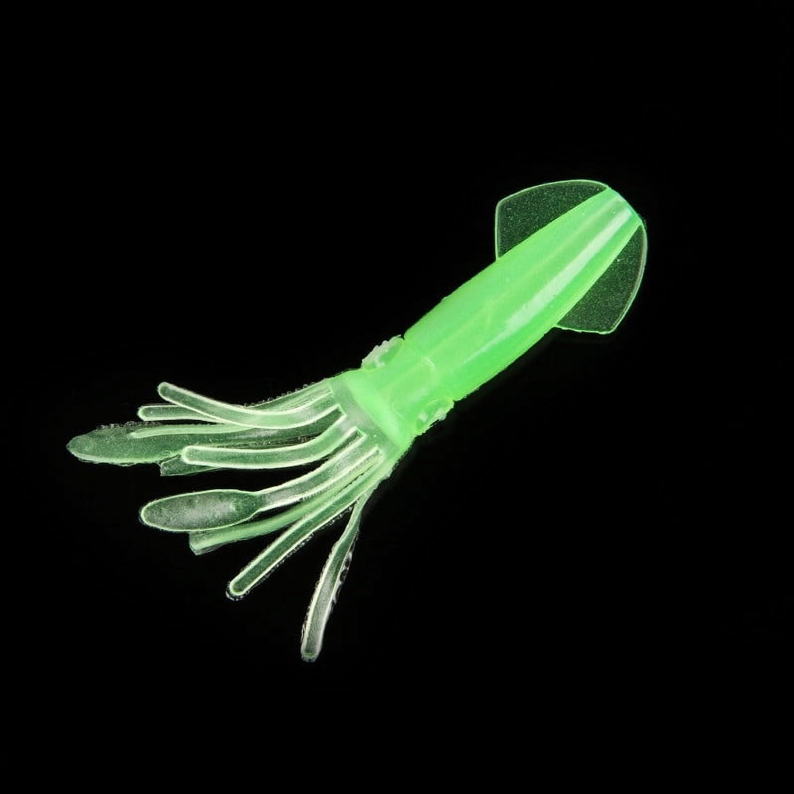 5PC Glow-in-the-Dark Squid Fishing Lure - Lifelike Artificial Octopus Soft Bait for Saltwater and Freshwater Fishing