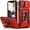 Red-Two Way Stand, variant on for iPhone 12/12 Pro Case with Slide Camera Cover Drop Tested Military Grade Heavy Duty Protective Sturdy Rotate Ring Kickstand Phone Case for iPhone 12/12 Pro(Rose Gold)