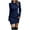 Dark Blue, variant on Sweater Dresses for Women Long Sleeve Casual Crew Neck Ribbed Knee Length Fall Winter Warm Elegant Knitted Mini Bodycon Dress Hot Pink L