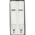 thumbnail image 2 of Hold'Em 100% Silk Suspenders For Men X - Back Fancy Solid Clip End Dress Suspender Made in USA – Many Colors and Designs Perfect for Tuxedo -White Paisley, 2 of 2