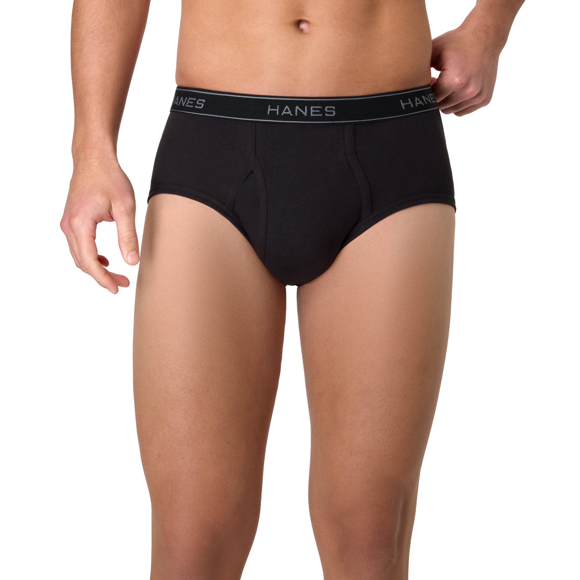 Hanes Men's Mid-Rise Brief Underwear Pack, Dyed Cotton, 10-Pack