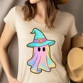 thumbnail image 4 of Pastel Ghost Graphic T-Shirt | Cute Unisex Spooky Outfit, Black, Size M, 4 of 6