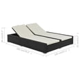 thumbnail image 5 of vidaXL Double Sun Lounger Poly Rattan Black, 5 of 5