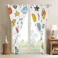 thumbnail image 4 of Rocket Ship 30%-50% Blackout Curtains Outer Space Curtains Cartoon Spacecraft Print Window Curtains, Universe Themed Bedroom Curtains Galaxy Space Planet Print Curtains,2 Panels 42"Wx84"L, 4 of 5