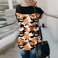 thumbnail image 2 of Jophufed Fashion Women Short Sleeve O-Neck Printed Pachwork Pockets Tops Blouse Gifts, 2 of 5