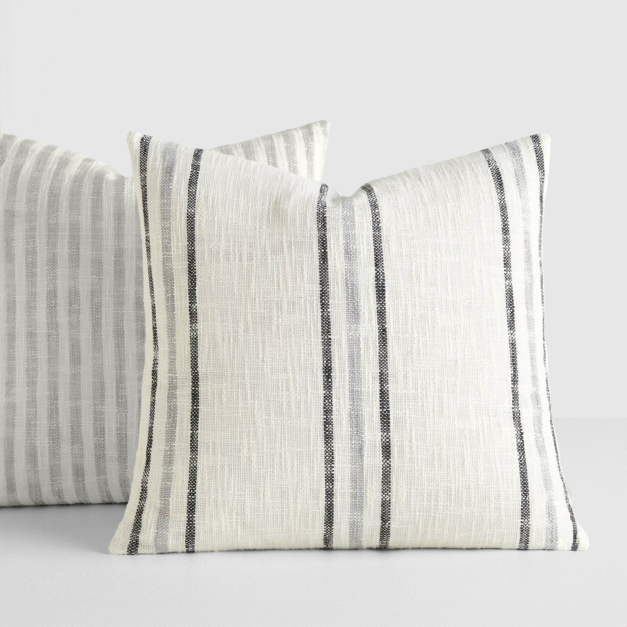 2-Pack Decor Throw Pillows in Yarn-Dyed Bengal Stripe / Yarn-Dyed Framed Stripe Patterns by Comfort Canopy