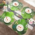 thumbnail image 6 of Clearance! Miyuadkai Creative Eva Leaf Placemat Simulation Turtle Back Leaf Non Slip Insulation Mat Large Leaf Western Food Mat Placemat on Sale Green, 6 of 6