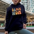 thumbnail image 2 of Dance Mom, Dancer or Dancing Mother Themed, Groovy Retro Wavy Text Merch Gift, Navy Blue Hooded Sweatshirt or Hoodie, 2XL, 2 of 5