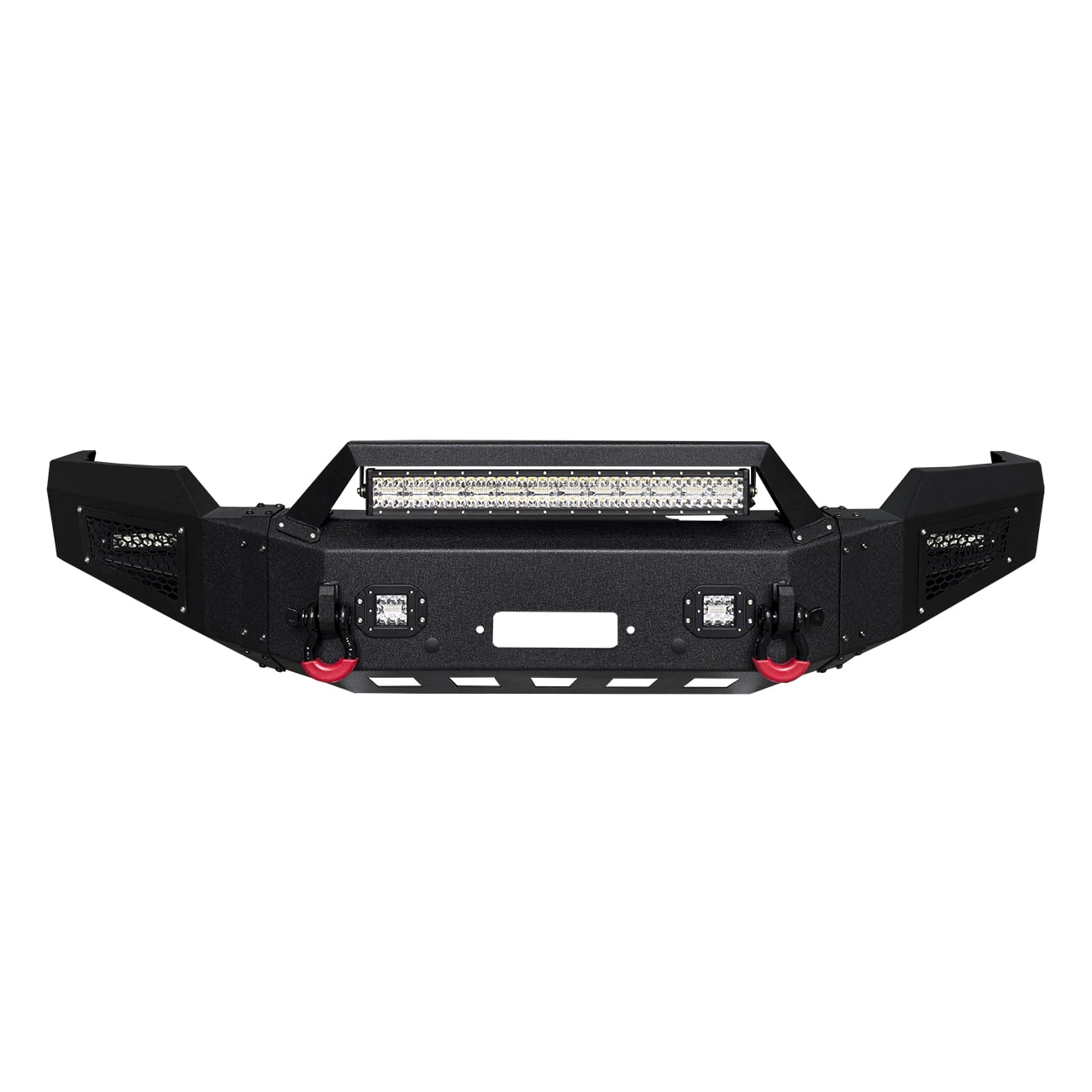 Vijay Compatible with 2003-2004-2005 Dodge RAM 2500/3500 Front Bumper Textured Black Steel with Light and D-ring