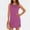 Hot Pink, variant on Women Mini Dresses Summer Daily Casual Trendy Striped Sleeveless Round Neck Pullover Side Slit Sundress Loose Fit Tank Beach Dress Pink S