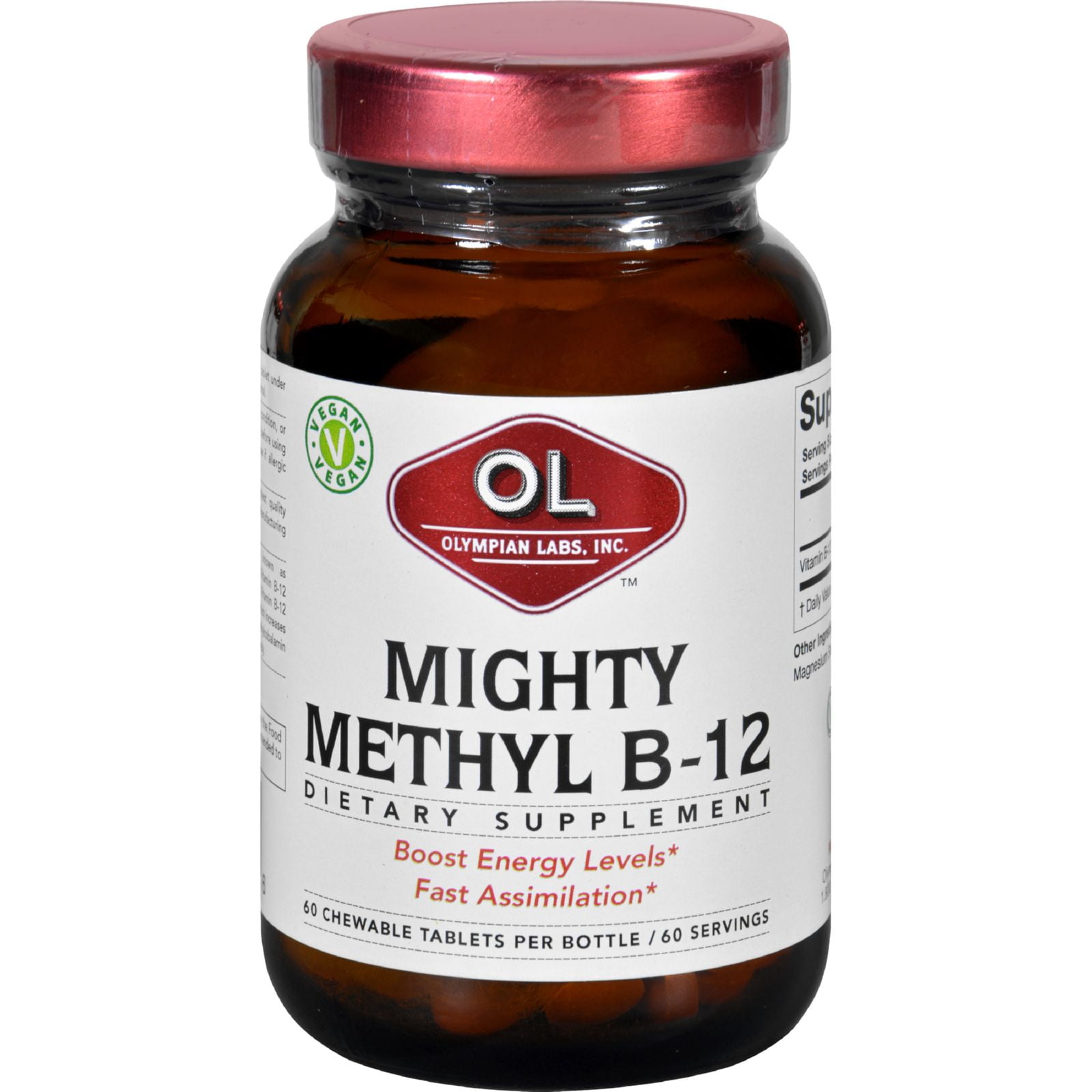 Olympian Labs Vitamin B12 Mighty Methyl B12 60 Tablets